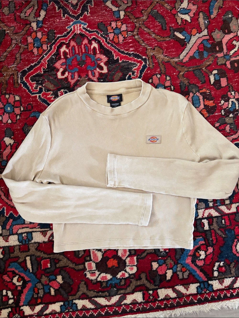 Dickies womens Ribbed cropped long sleeve